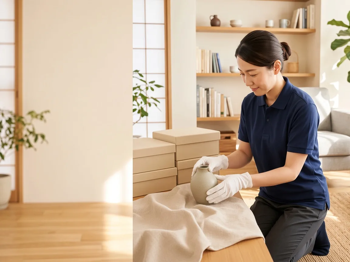 スタッフが品物を丁寧に査定する様子