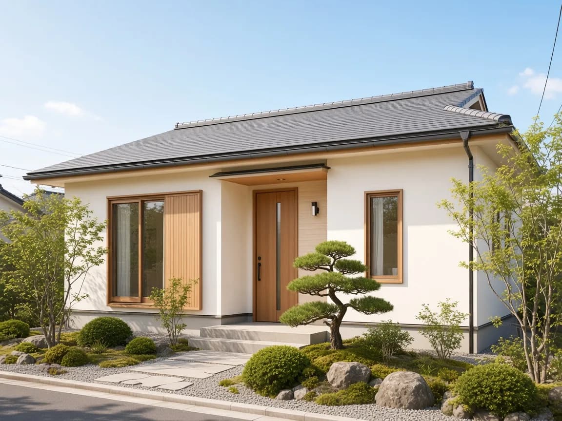 静かな住宅街に建つ庭付きの一戸建て